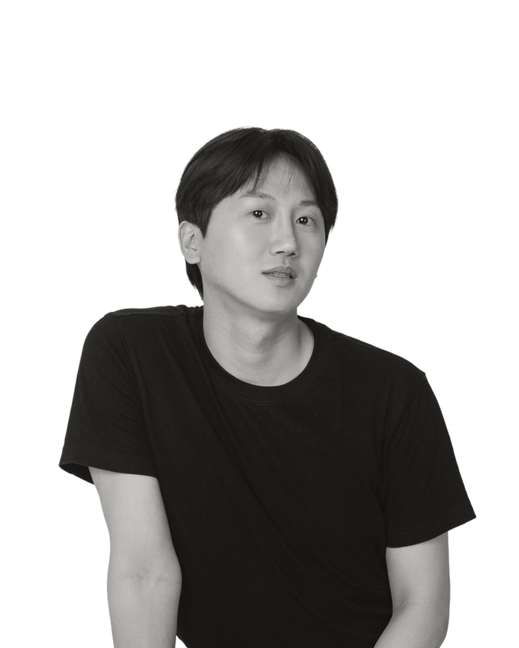 The portrait of Busung Ko, wearing a black t-shirts.